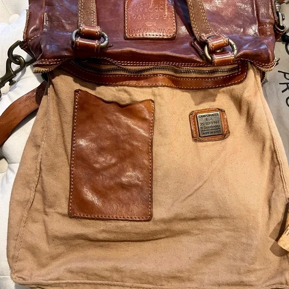 Campomaggi Leather and Canvas Crossbody Bags - Picture 8 of 9